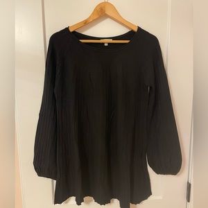 Women’s Tunic-Length Knit Sweater - Ribbed Texture